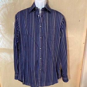PAUL & SHARK Men’s Blue Striped Button Down Shirt Sz M